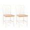 Costway Dining Chairs Set of 2 High Back Navy Chairs Metal Frame Footrests Kitchen Black/White